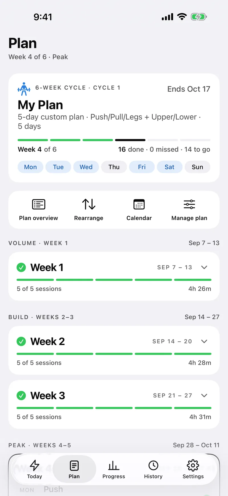 Daily Reps Plan: a five-day training week built around your equipment
